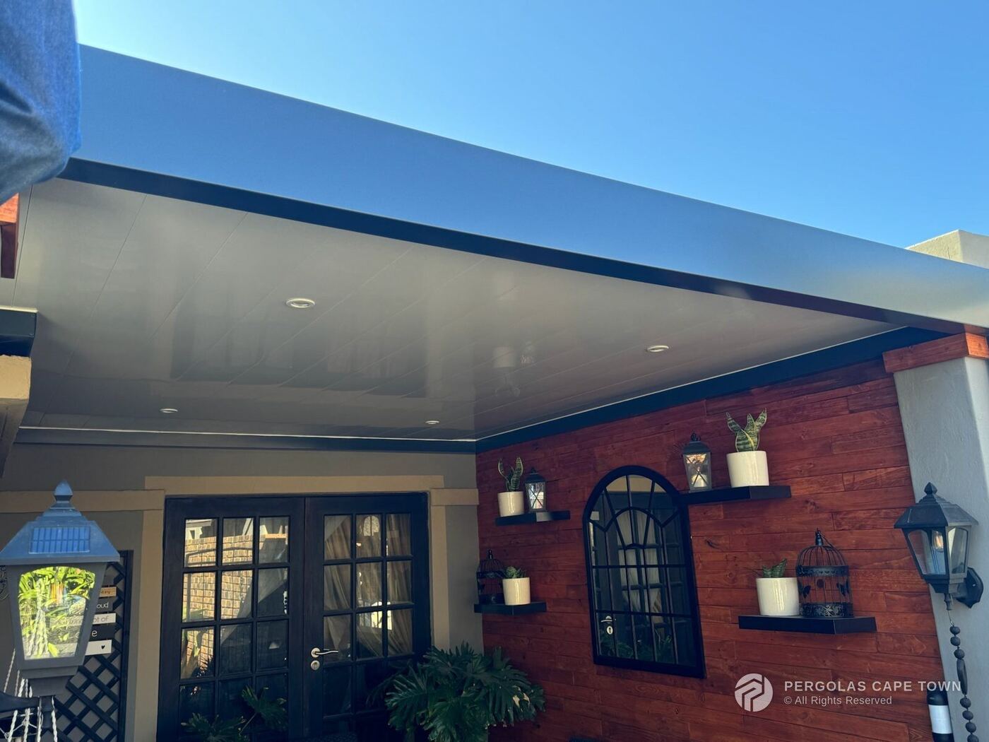 Charcoal frame white ceiling panels aluminium ceiling awning