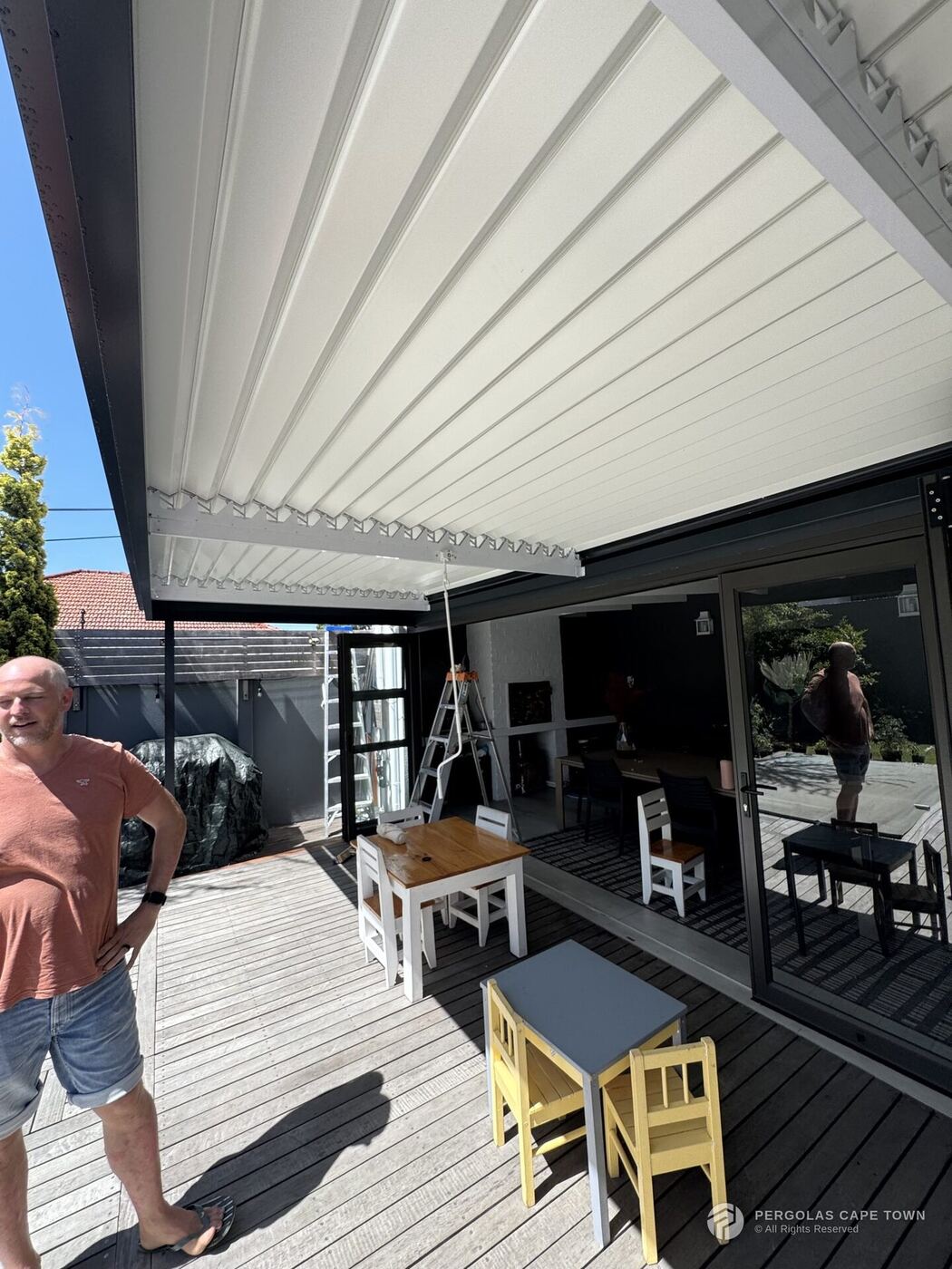 Charcoal frame white louvre roof claremont