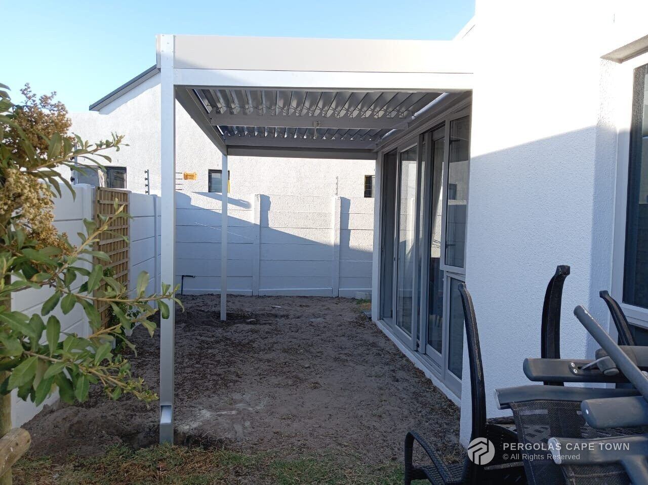 Dove grey louvre awning sandown