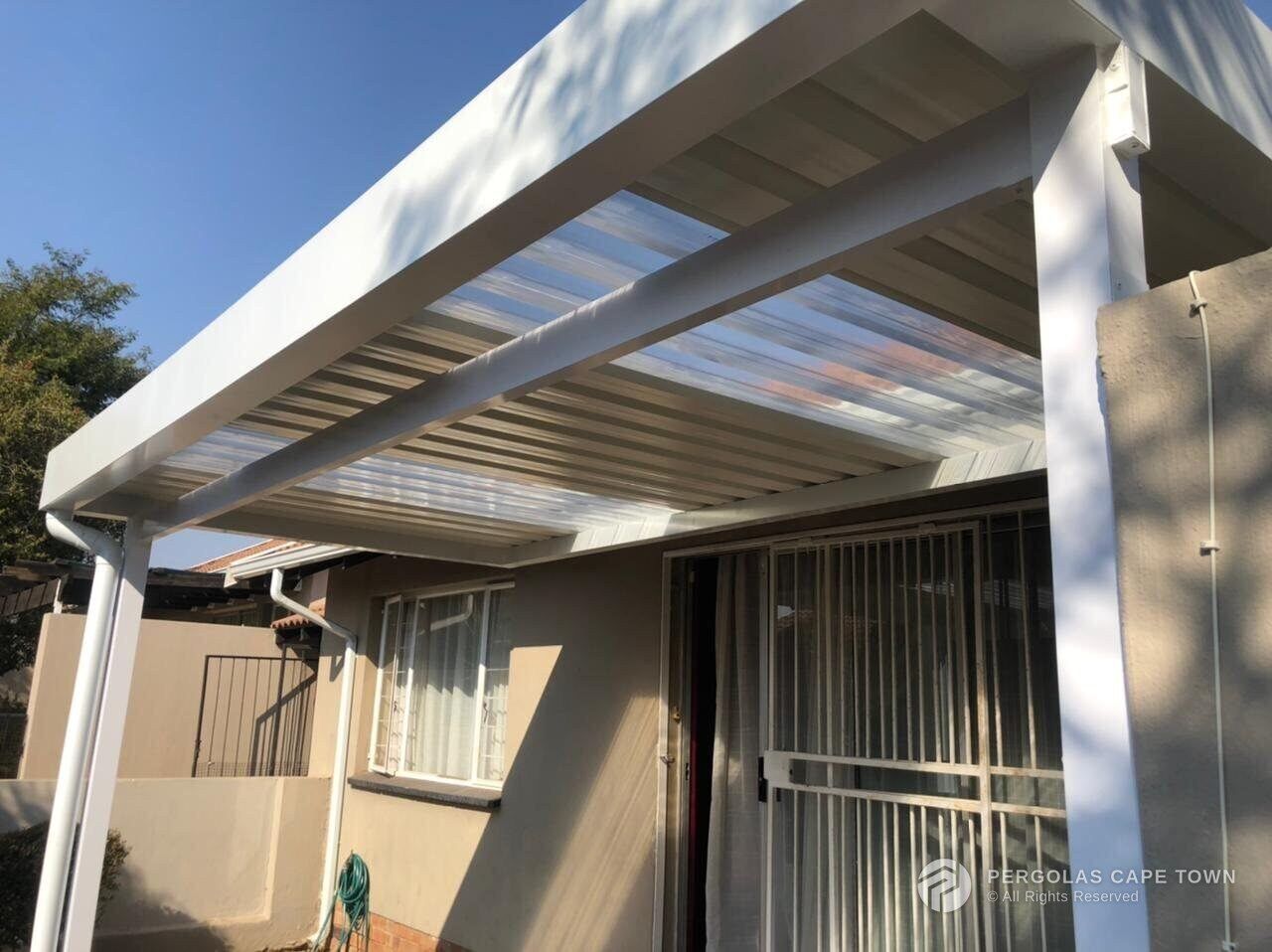 IBR aluminium fixed awning detail, Cape Town