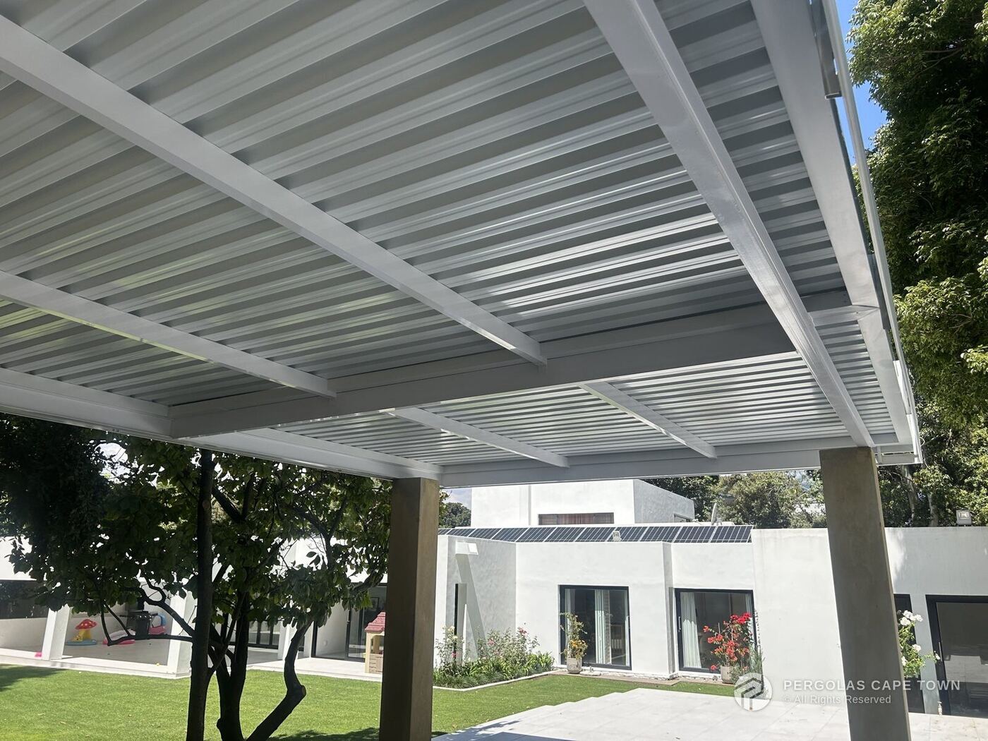 Aluminium fixed awning installation, Cape Town