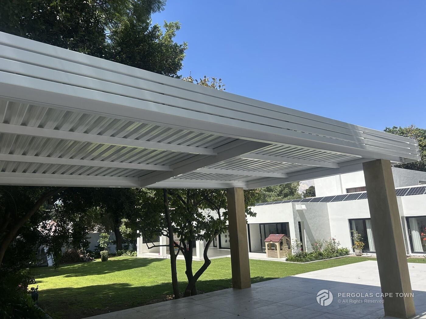 Aluminium fixed awning installation, Cape Town
