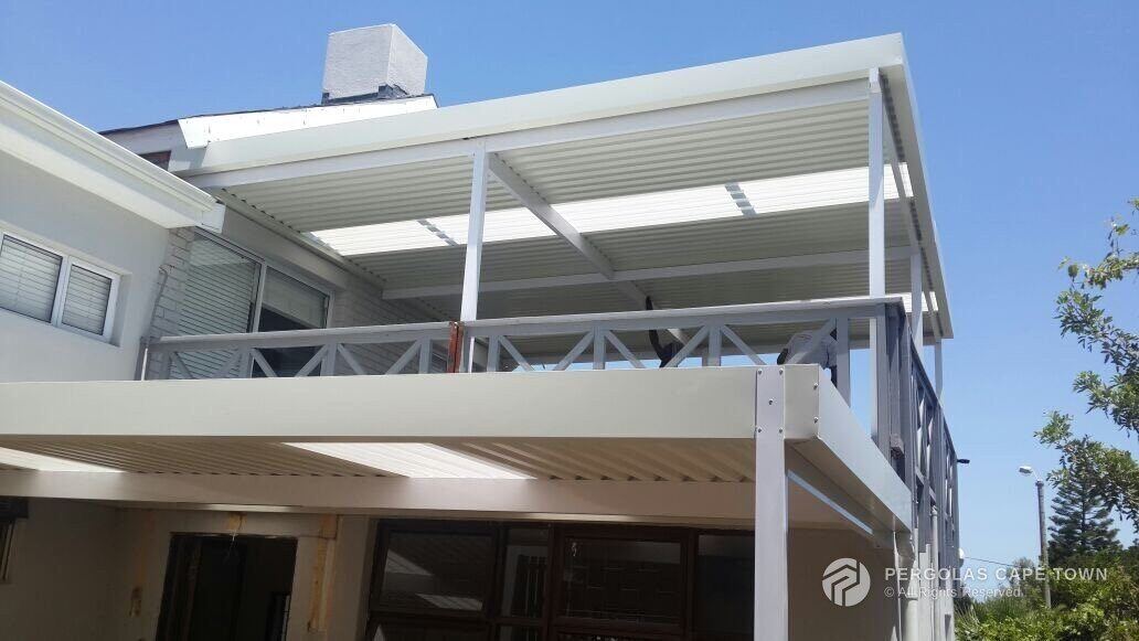 Aluminium fixed awning installation, Cape Town